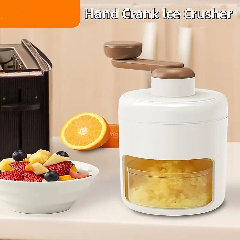 DIY Homemade Hand-cranked ice Shaver Smoothie Maker Kitchen Hand-powered Ice Breaker Continuous Ice Shaver