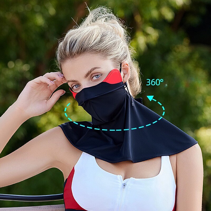 Color Sunscreen Mask For Women, Ice Silk Uv Protection, Neck And Eye Protection, Breathable Full Face Sunscreen Mask For Driving And Cycling2