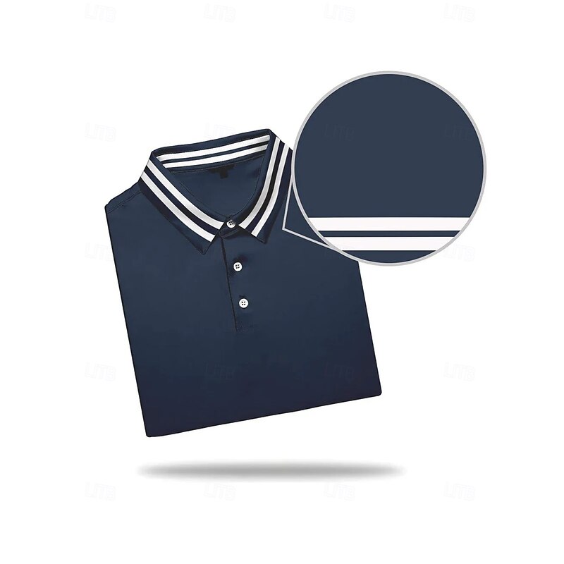 Men's Golf Polo Shirt Dark Navy Dark Green Short Sleeve Golf Attire Clothes Outfits Wear Apparel2