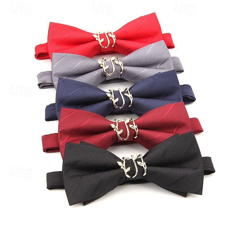 Men's Neckties Modern Contemporary Metal Solid Color Wedding Party Daily Wear