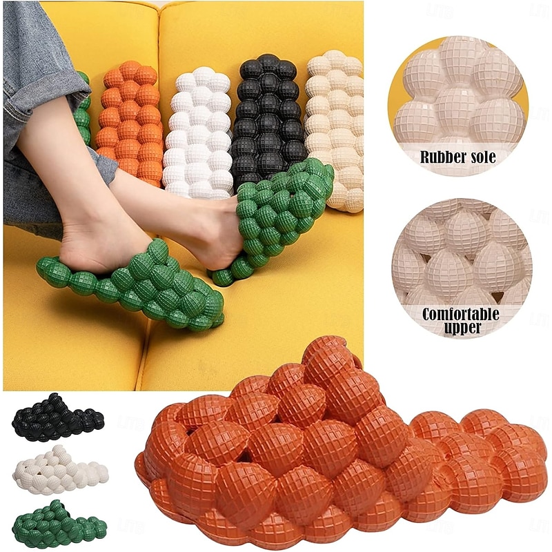 Flip Flops Beach Walk Flip Flops,Soft Bottom Bubble Non-Slip Slippers, Fashionable Massage Mesh Sandals Unisex-Adult