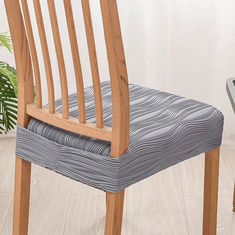 Stretch Dining Chair Seat Covers , Soft Removable Washable Seat Covers for Dining Chairs, Dining Room Seat Cover Slipcover Protector3