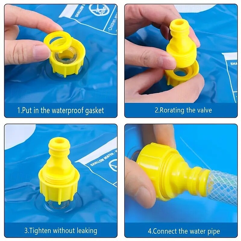 100cm/39.37in Extra Large Luxury Outdoor Toy - Portable Swimming Pool with Water Sprinklers Alphabet & Number Learning Mat Vibrant Rainbow Design PVC Material Ideal for Youngsters Aged 3-5 Summer4