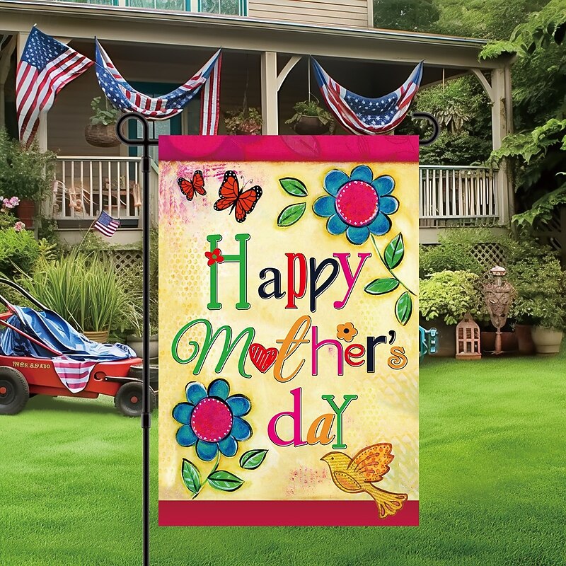 Monther's Day Garden Flag 12 x 18 Inch Yard Patio Flags, Small Garden Flags for Outside, Outdoor Flags, Holiday Garden Flags3