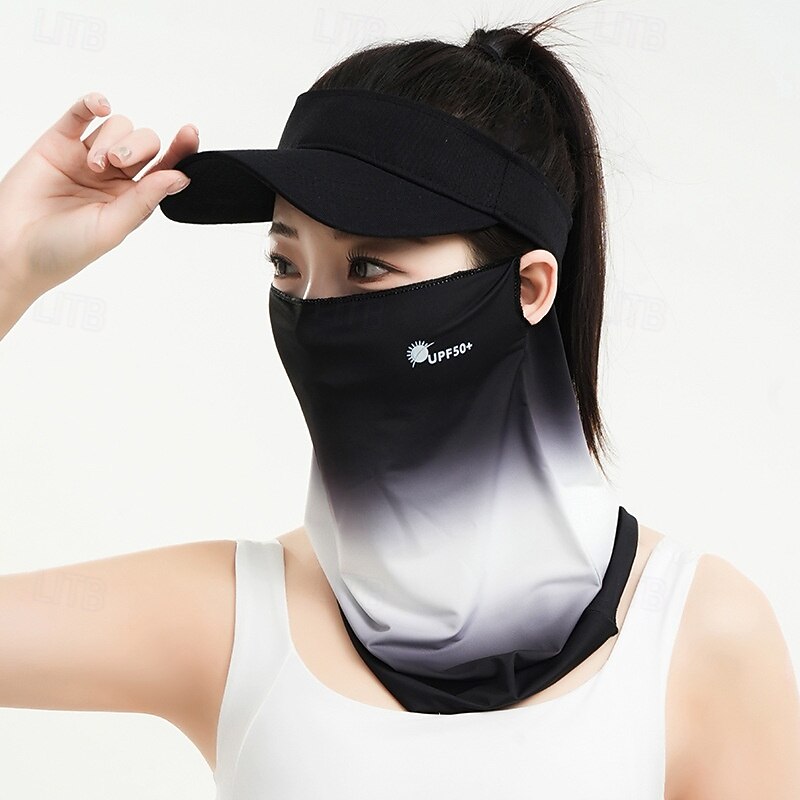 Sunscreen Veil Female Summer Breathable Ice Silk Face Cover Cycling Sunshade Anti-ultraviolet Ear-hanging Face Towel3