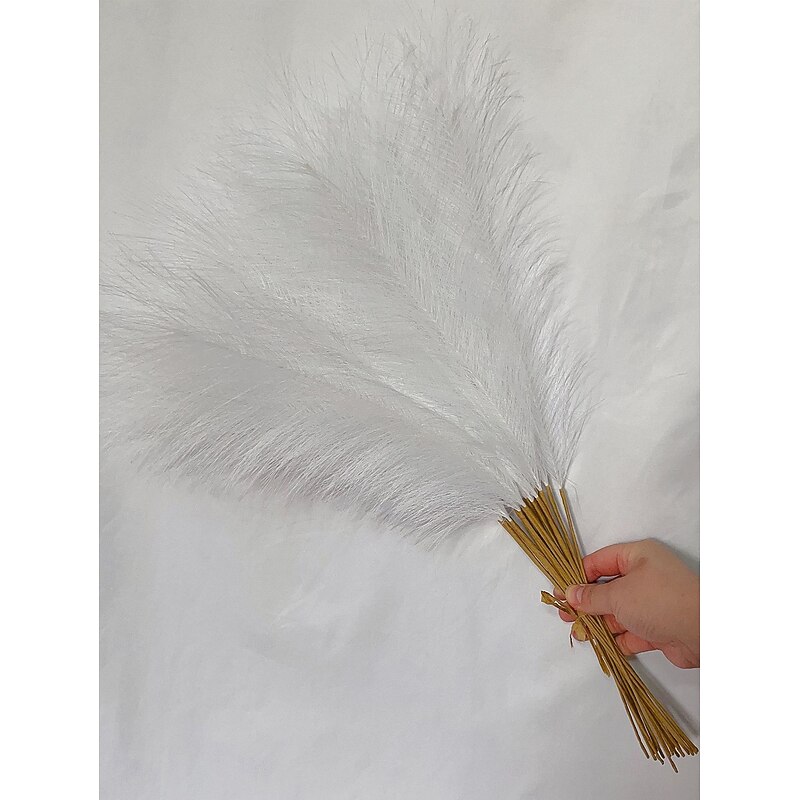 10Pcs Artificial Reed and Pampas Grass Bouquet, Faux Dried Flower Stems for Wedding Bouquets, Home Decor, Living Room, Bedroom, Party, Shop, DIY Floral Arrangements3