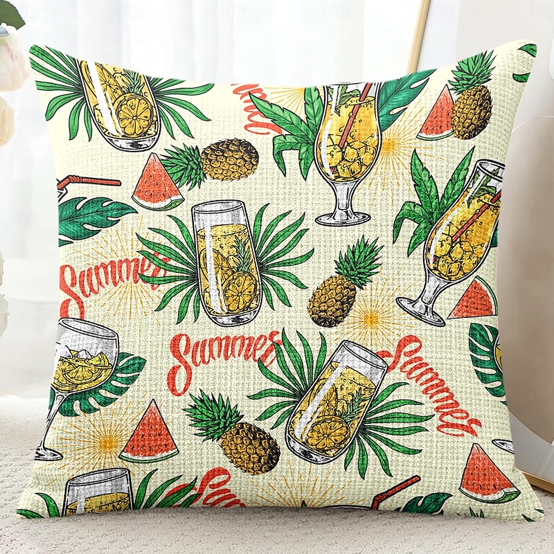 Summer Print Decorative Toss Pillows Cover 1PC Soft Square Couch Cushion Case Pillowcase for Bedroom Livingroom Sofa Chair3