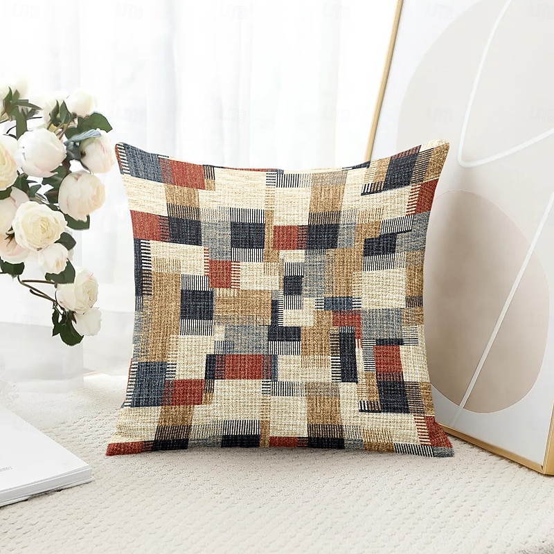 Geometric Decorative Toss Pillows Cover 1PC Soft Square Couch Cushion Case Pillowcase for Bedroom Livingroom Sofa Chair