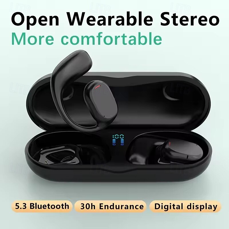 X29 Bluetooth 5.3 Hands-Free Headset Ear Hook Sports Hi-Fi with Charging Box for Fitness & Mobile Phones
