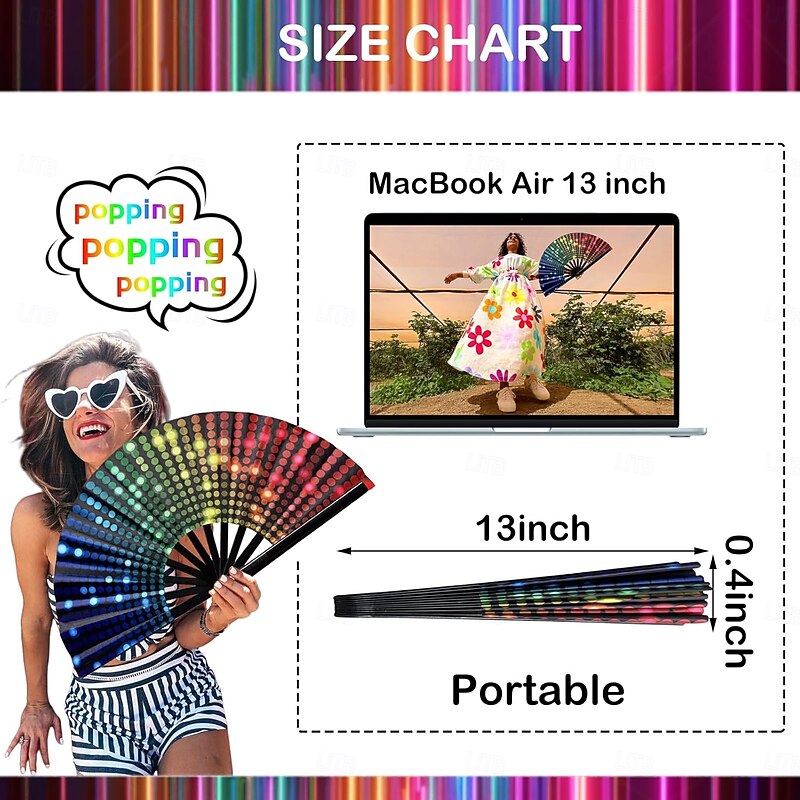 Boots on The Ground Fan Large Folding Fan-Hand Fan Popping Fan for Line Dancing Clacking Fans for Boots On The Ground Dance, Party,Outdoor,Decoration4
