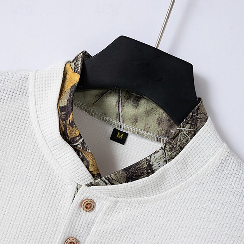 Men's Waffle Polo Shirts Golf Shirt Work Casual Lapel Short Sleeve Basic Modern Color Block Patchwork Buttons Summer Spring Regular Fit Black White Royal Blue Khaki Gray Waffle Polo Shirts3