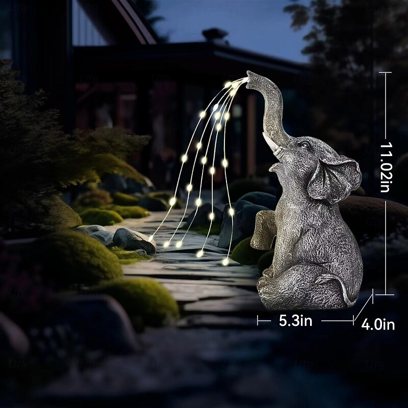 1 Pc Outdoor Solar Elephant Lights Copper Wire Light Courtyard Garden Balcony Path Lawn Landscape Light Sculpture Light Ornament Light3