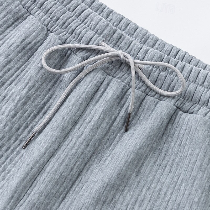 Men's Sweat Shorts Shorts Bermuda shorts Running Shorts Casual Shorts Drawstring Elastic Waist Plain Comfort Sports Short Yoga Daily Gym Athleisure Black White Micro-elastic2