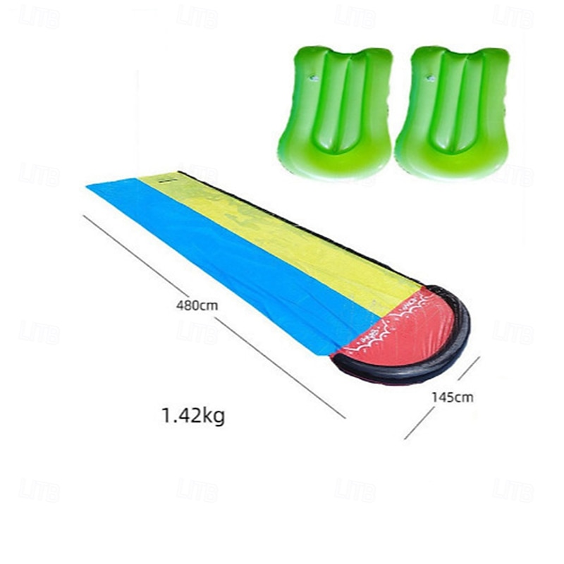 15.75*4.6ft Water Slides and 2 Bodyboards Lawn Water Slide Summer Slip Waterslides Water Toy with Build in Sprinkler for Backyard Outdoor Water Fun for Kids4