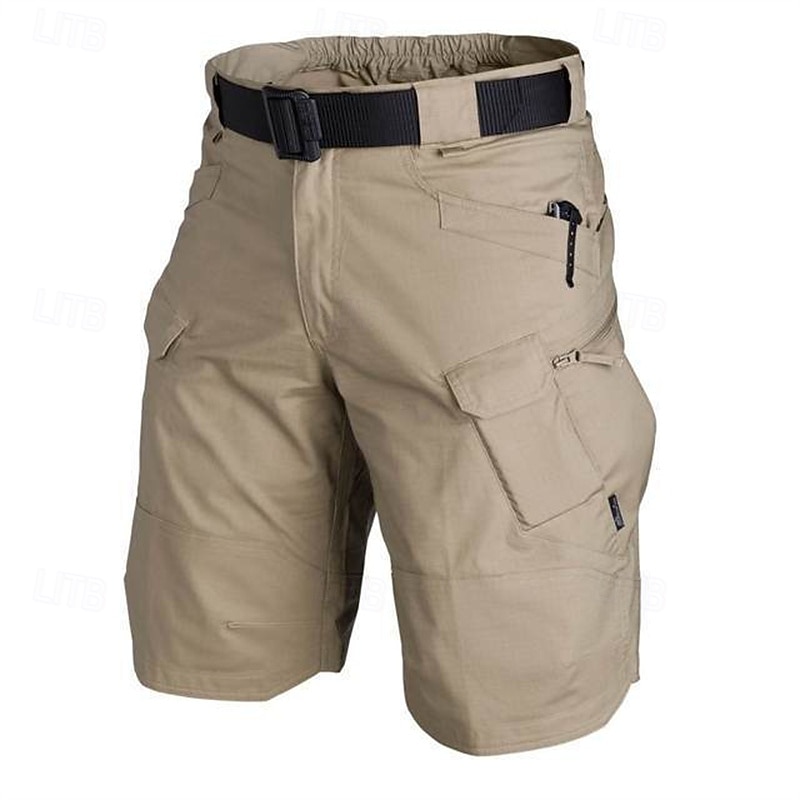 Men's Cargo Shorts Hiking Shorts Military Summer Outdoor Regular Fit Waterproof Quick Dry Shorts Elastic Waist Zipper Pocket Black Brown Hunting Climbing Camping / Hiking / Caving S M L XL XXL