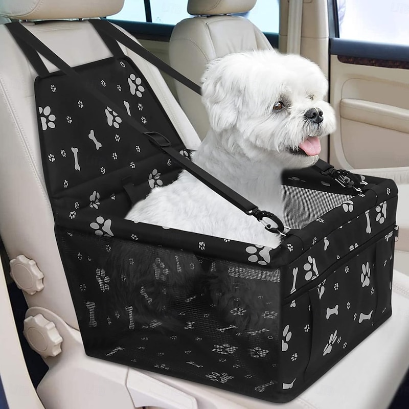 Foldable Dog Car Booster Seat Waterproof Breathable Travel Bag for Small to Medium Dogs