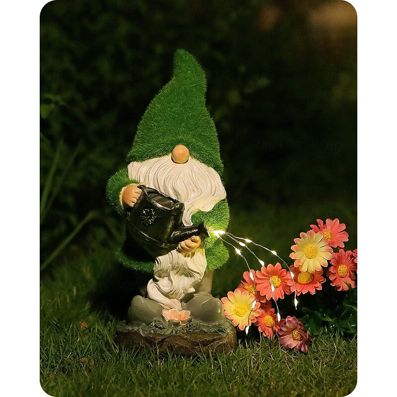 1 Pc Landscape Light Outdoor Solar Plush Goblin Dwarf With Light Courtyard Garden Lawn Path Atmosphere Decoration Light2