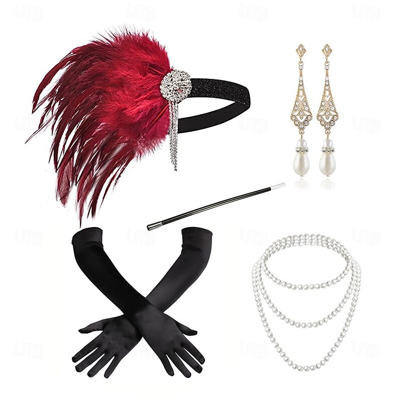 1920s The Great Gatsby Flapper Headband The Great Gatsby Feather Retro Sparkling Glitter Vintage Fancy Dress Women's Carnival Valentine's Day Masquerade Party Evening Wear Masquerade Festival Adults'3