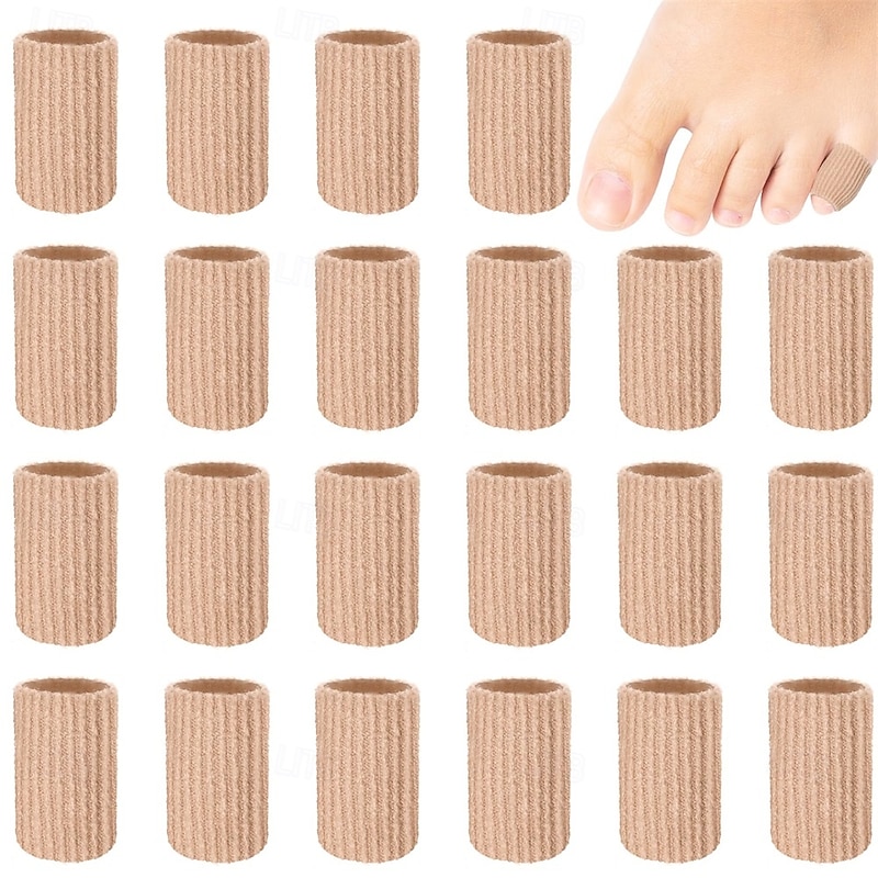 24 Pieces Toe Tubes 0 98 Inches Cushion Tube Corn Pads for Toes Sleeves Soft Gel Protectors for Cushions Corns Blisters Calluses