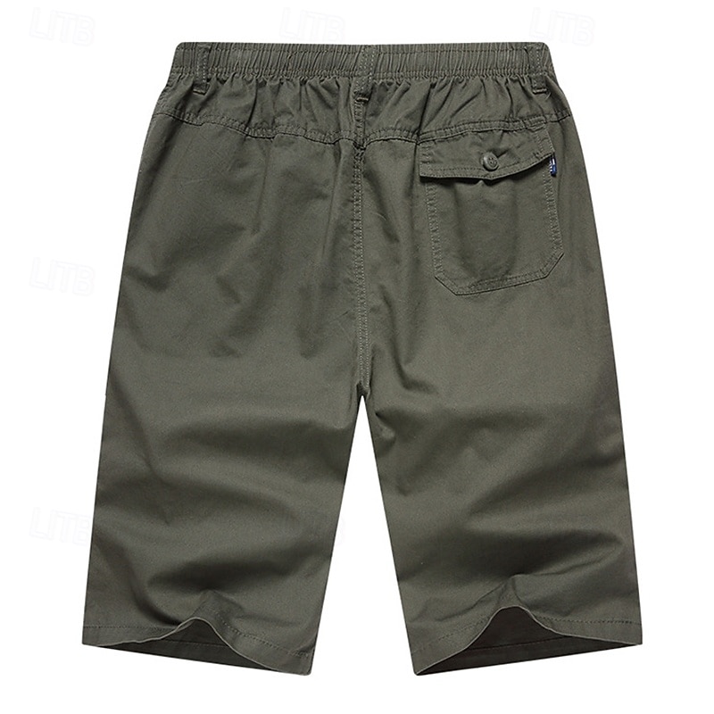 Men's Running Shorts Cargo Shorts Hiking Shorts Military Summer Outdoor Regular Fit Comfortable Shorts Drawstring Elastic Waist Dark Grey Yellow Cotton Hunting Climbing Camping / Hiking / Caving L XL2