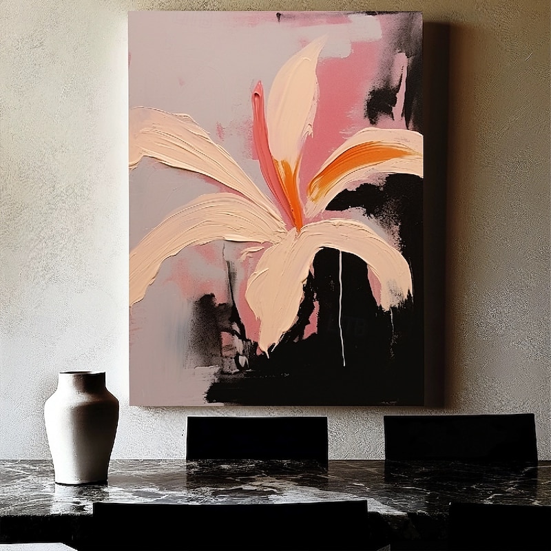 Oil painting hand painted Wildflowers Painting handmade  3D Texture Blooming Flower Painting Canvas Extra Large Size flower paintings Flora paintings Wall Art Botanical Wall Art Decor Rose Art4