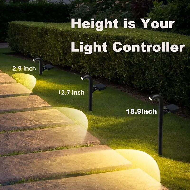 2 Pcs Outdoor Solar Pathway Lights LED Waterproof Garden Lights for Lawn Path Sidewalk Terrace Garden Lighting Landscape Lights2