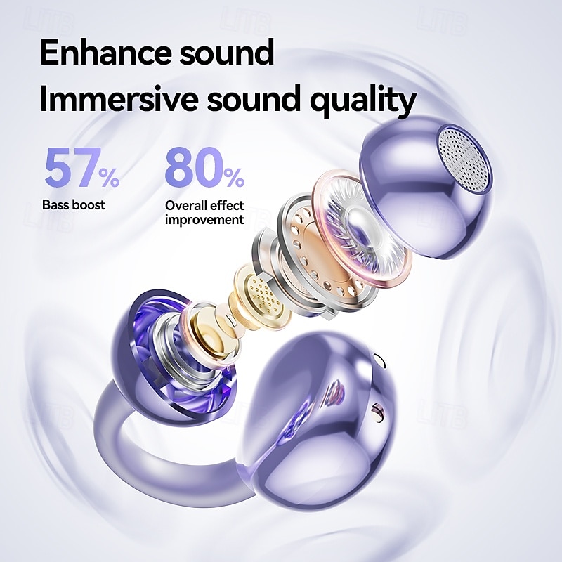 M91 Hands Free Telephone Driving Headset Ear Clip Bluetooth 5.3 Stereo Surround sound HIFI for Fitness Gym Workout Travel Entertainment4