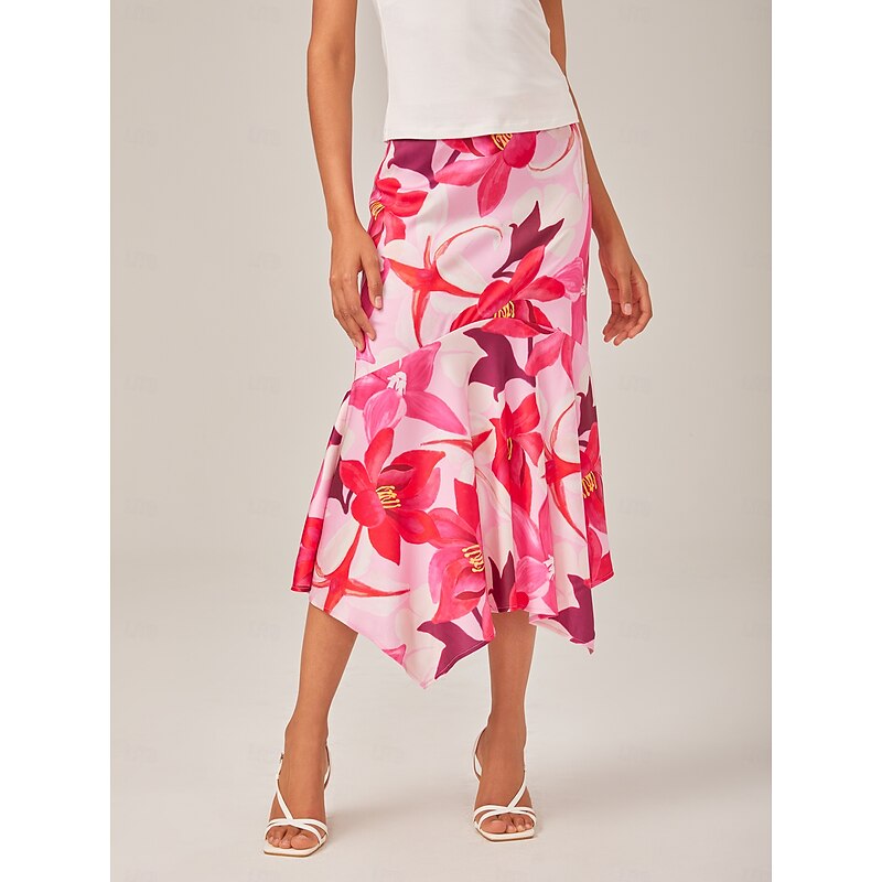 Floral Printed High-Waisted Maxi Skirt