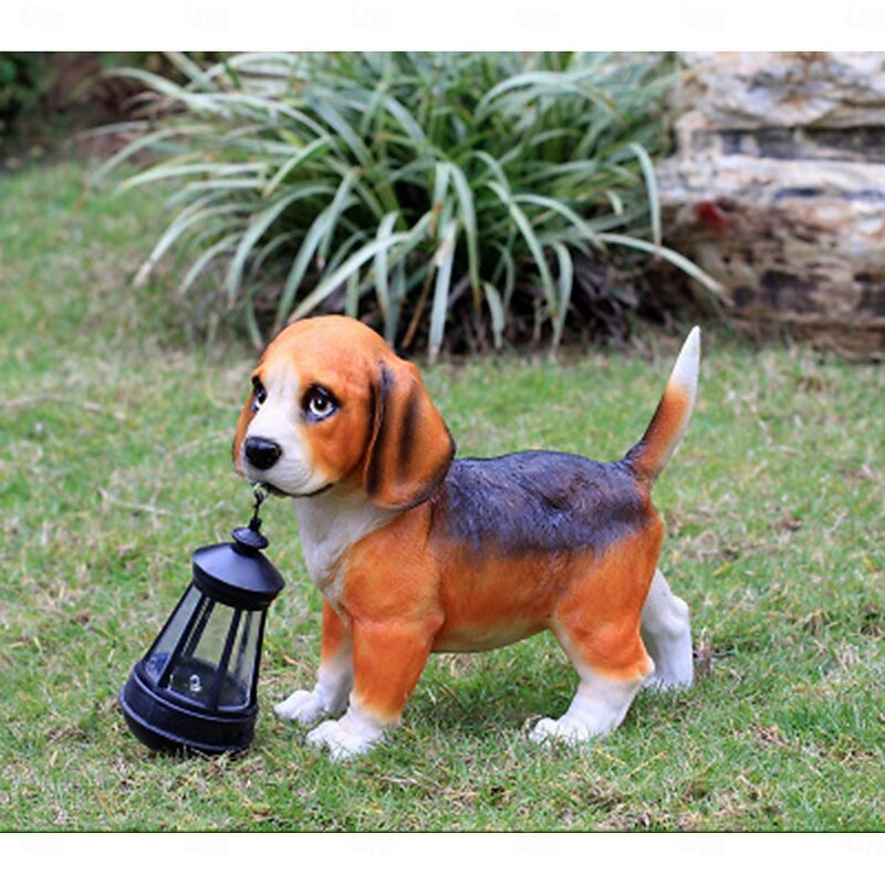1 Pc Outdoor Solar Simulation Puppy Decorative Light Luminous Lantern Courtyard Garden Lawn Path Terrace Landscape Light Cute Animal Decorative Light2