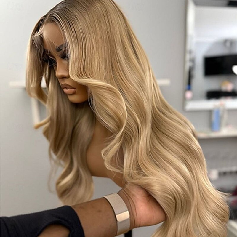Brazilian Remy Human Hair Honey Blonde 5x5 Glueless Closure Wigs Ombre Colored 13x4 Lace Frontal Wig For Women Pre Plucked3