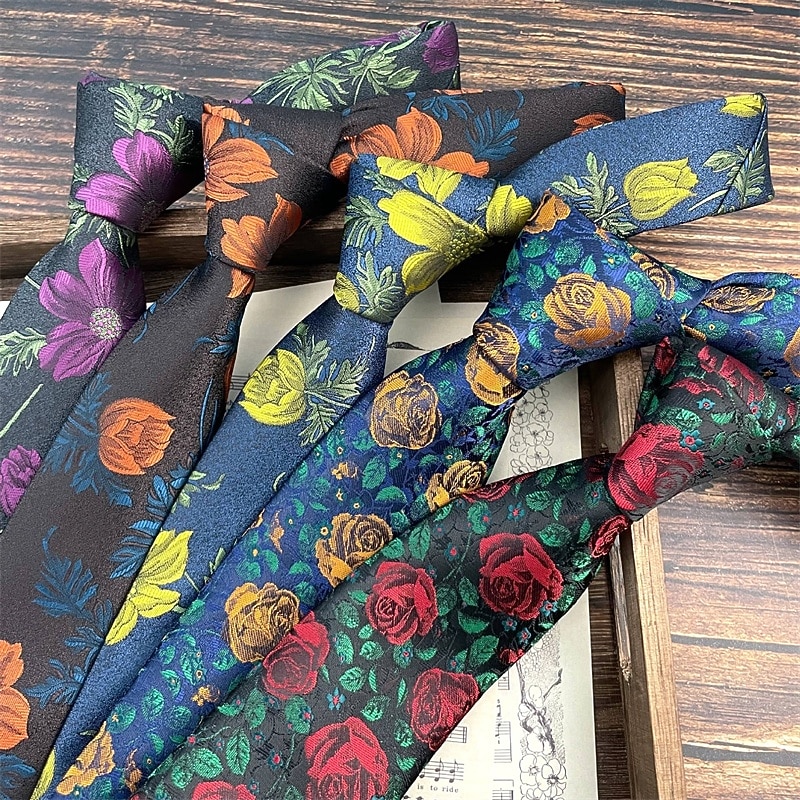 Men's Neckties Sexy Flower / Plants Wedding Party Daily Wear