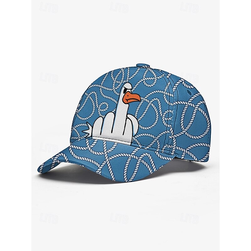 Men's Cartoon Duck Print Baseball Cap - Funny Middle Finger Design, Adjustable Snapback Cap, Casual Street Style, Suitable for Outdoor, Travel or Summer Activities4