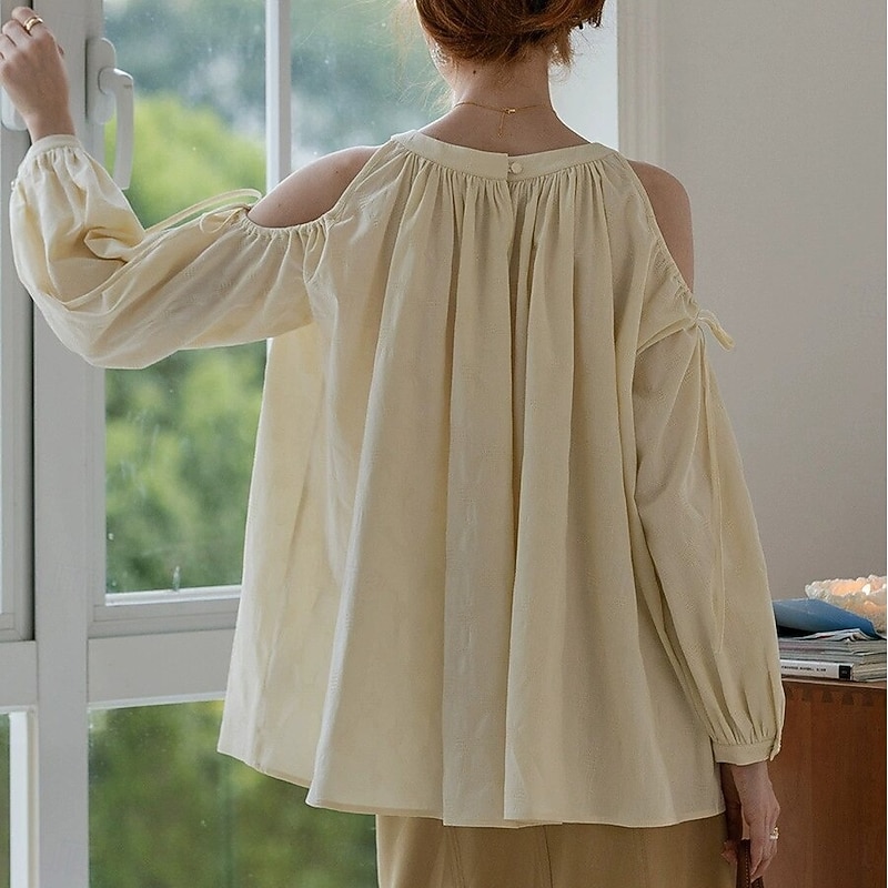 Retro Vintage Medieval Renaissance Blouse / Shirt Hollow Out Fancy Dress Women's Vacation Casual Daily Adults' Blouse Spring & Summer2