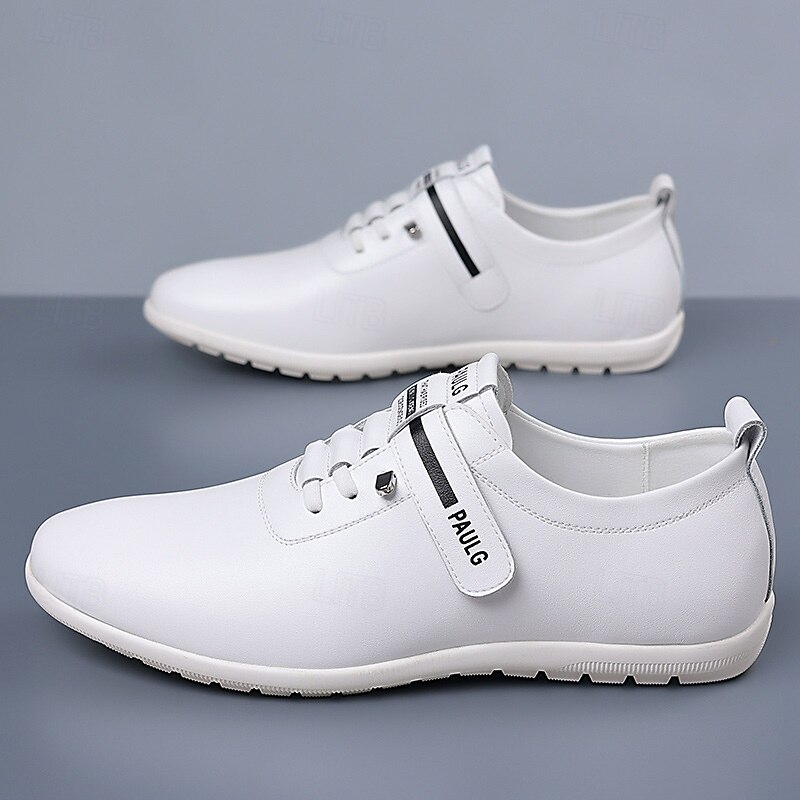 Men's White Slip-On Sneakers with Stripe Design – Fashionable Shoes for Casual Outings and Weekend Activities4
