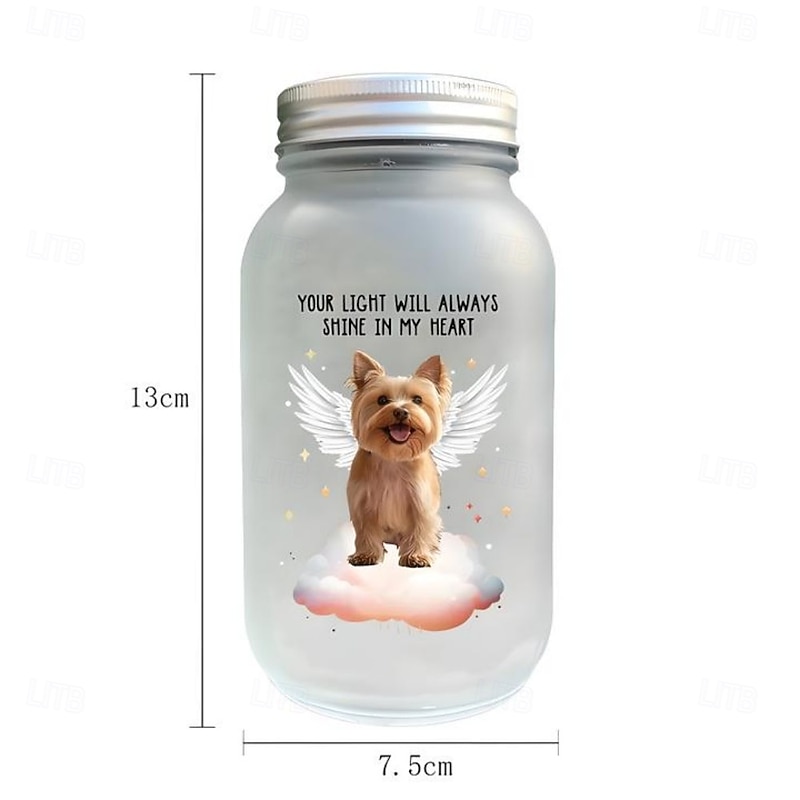 Personalised Pet Memorial Mason Jar Light Custom Photo Sympathy Gifts For Loss Of Loved Ones, Dog Memorial Light for Home Bedroom Decor, Tribute to Beloved Pup3