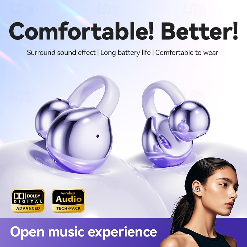 M91 Hands Free Telephone Driving Headset Ear Clip Bluetooth 5.3 Stereo Surround sound HIFI for Fitness Gym Workout Travel Entertainment2