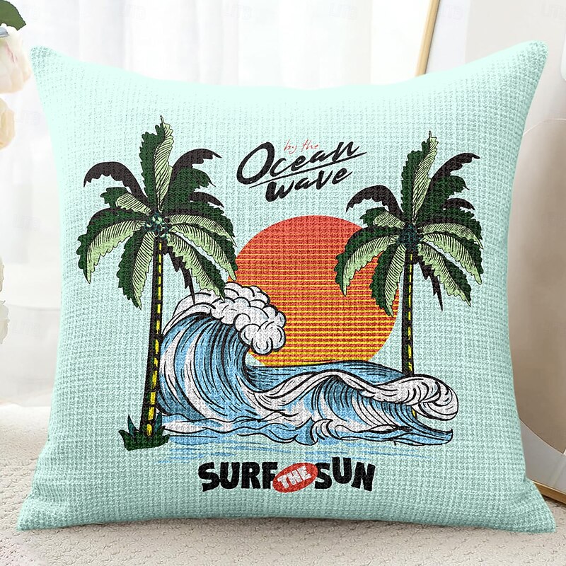 Summer Vibe Decorative Toss Pillows Cover 1PC Soft Square Couch Cushion Case Pillowcase for Bedroom Livingroom Sofa Chair3