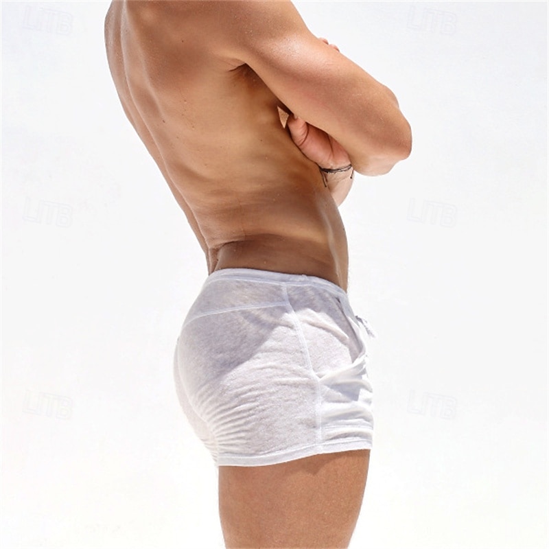 Men's Athletic Shorts Sweat Shorts Shorts Summer Shorts Drawstring Pocket Elastic Waist Plain Comfort Breathable Short Outdoor Sports Classic Casual Beige2