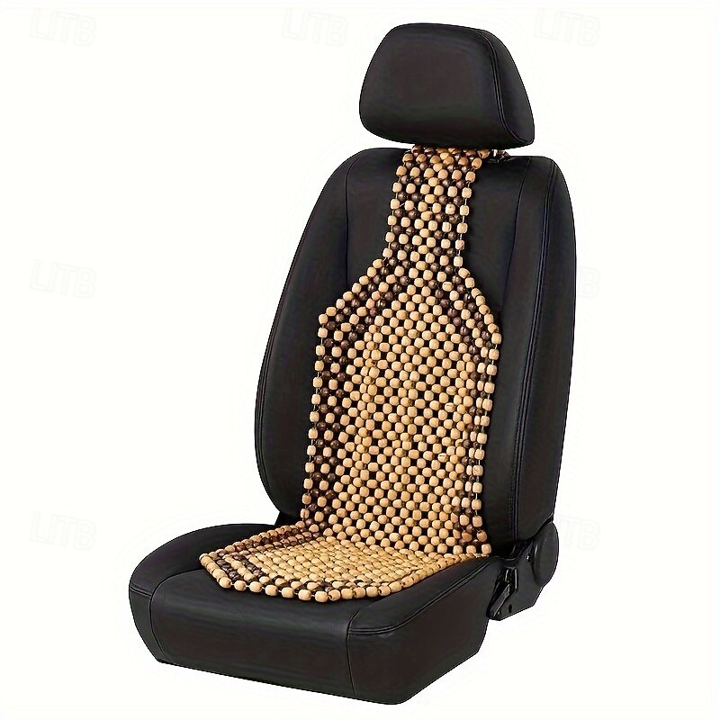 Natural Wooden Bead Car Seat Cushion Universal Fit Cooling Massage Ventilated Seat Cover for Summer2