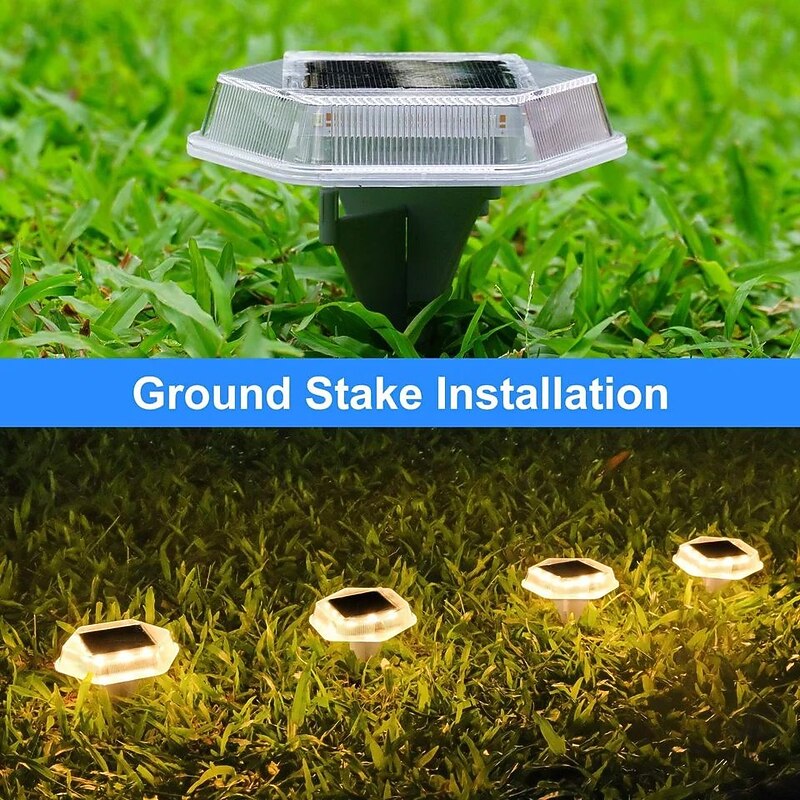 4 Pcs Solar LED Underground Lights Outdoor IP65 Waterproof Garden Light Garden Steps Stairs Lawn Lighting Decoration3