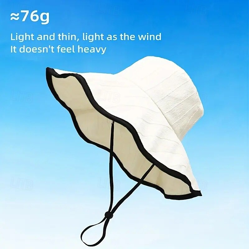 Sun Hat for Women Summer Sun Protection Fisherman Hat Outdoor Camping Sun Hat Anti-ultraviolet Plain Big Brim3