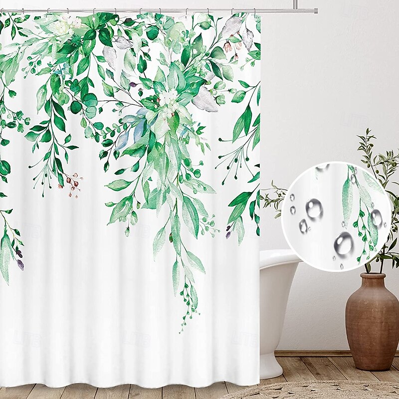 Shower Curtain with Hooks 180cm*180cm(70