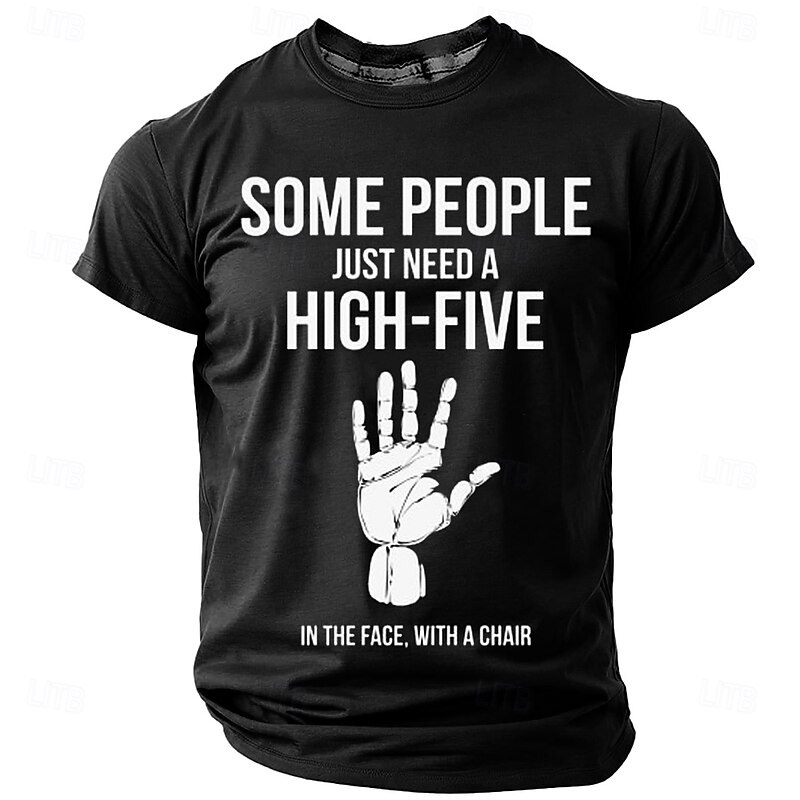 Men's Short Sleeve Graphic Tee - Sarcastic 'High-Five In The Face With A Chair' Humor Design4