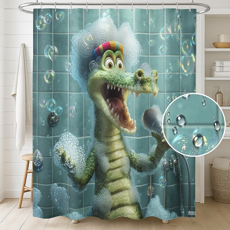 Shower Curtain with Hooks 180cm*180cm(70