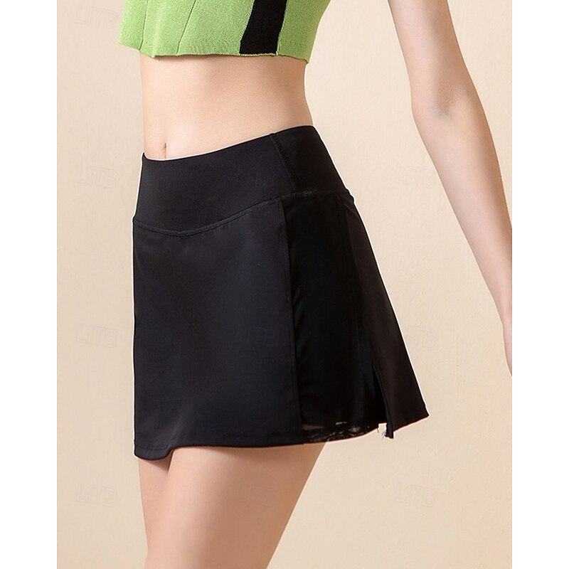 Women's Solid Colored Tennis Skirts Tennis Skirts with Shorts Side Split Split Quick Dry Tennis Golf Pickleball Bottoms Black Pink Blue Tennis Clothing2