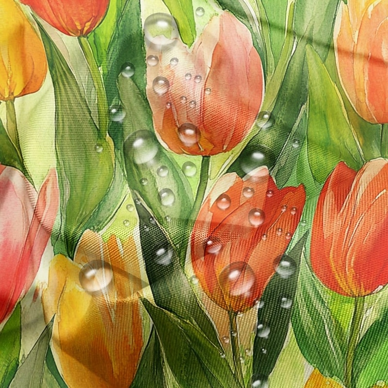 Waterproof Outdoor Curtain Privacy, Sliding Patio Curtain Drapes, Pergola Curtains Grommet 3D Summer Tulips Landscape For Gazebo, Balcony, Porch, Party, 1 Panel4