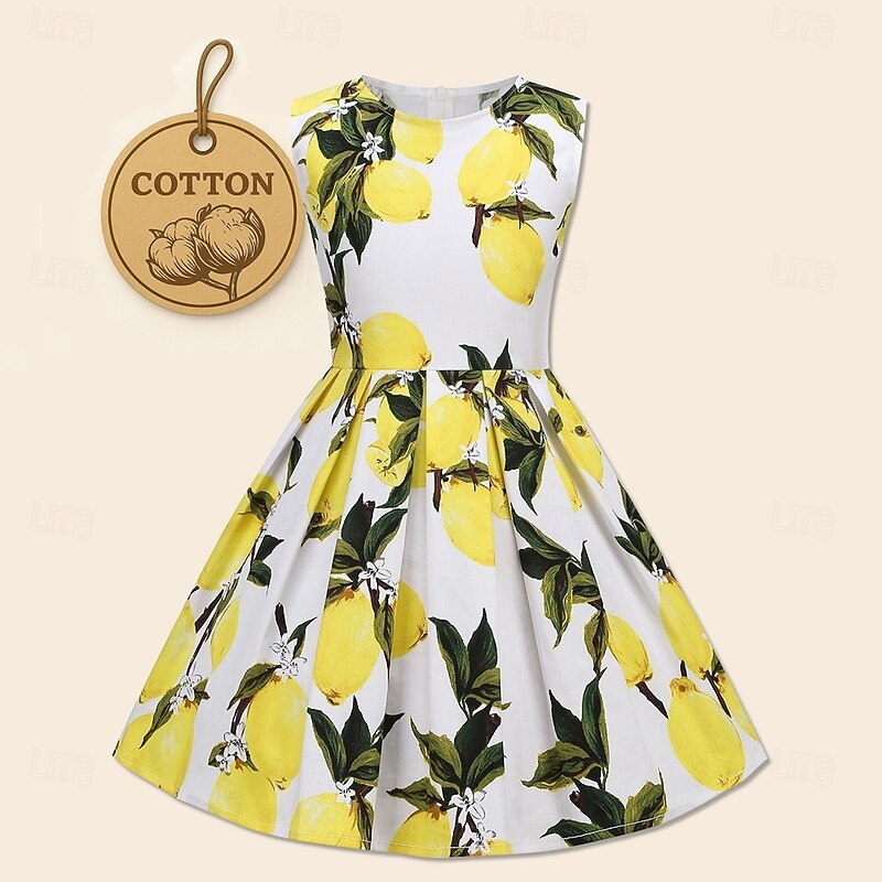 Retro Vintage 1950s Independence Day Dress A-Line Dress Swing Dress Floral Fancy Dress Girls' Masquerade Casual Daily Bachelorette Party Kid's Dress Homecoming Dresses