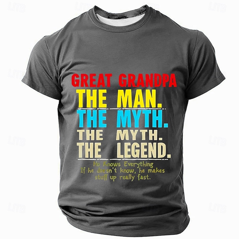Men's Funny Grandpa T Shirt Short Sleeve T shirt Graphic Print Crew Neck Shirt Fashion Daily Casual Street Casual Daily Black Blue Green Summer Spring All Seasons Clothing Apparel S M L XL XXL XXXL4