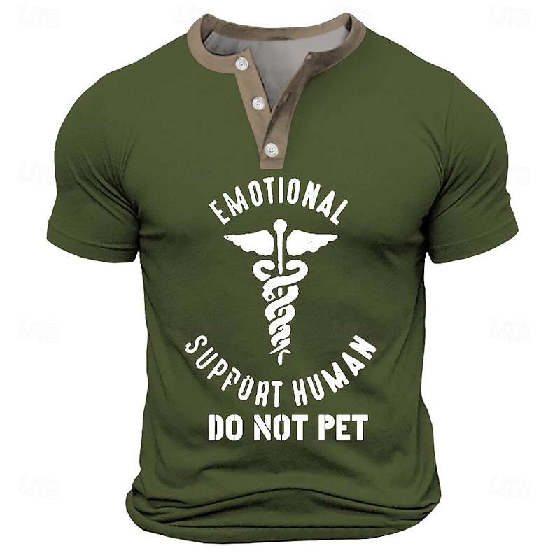 Men's Cross T Shirt Short Sleeve T shirt 3D Print Henley Shirt Sports Fashion Daily Street Sports Outdoor Casual Red Blue Green Summer Spring All Seasons Clothing Apparel S M L XL XXL XXXL3