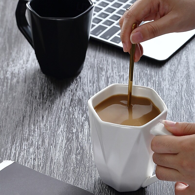 Ceramic Coffee Mug, Matte Glaze Business Coffee Cup, High-End Aesthetic, Solid Color, Durable for Office & Commercial Use2